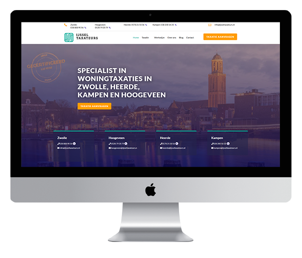 IJssel Taxateurs website homepage desktop-versie BSMedia_IM