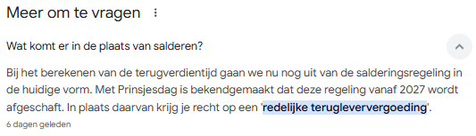  20 - Meer om te vragen - Google - Salderingsregeling zonnepanelen - ChatGPT Zoeken op het Web - B&S Media Internetmarketing